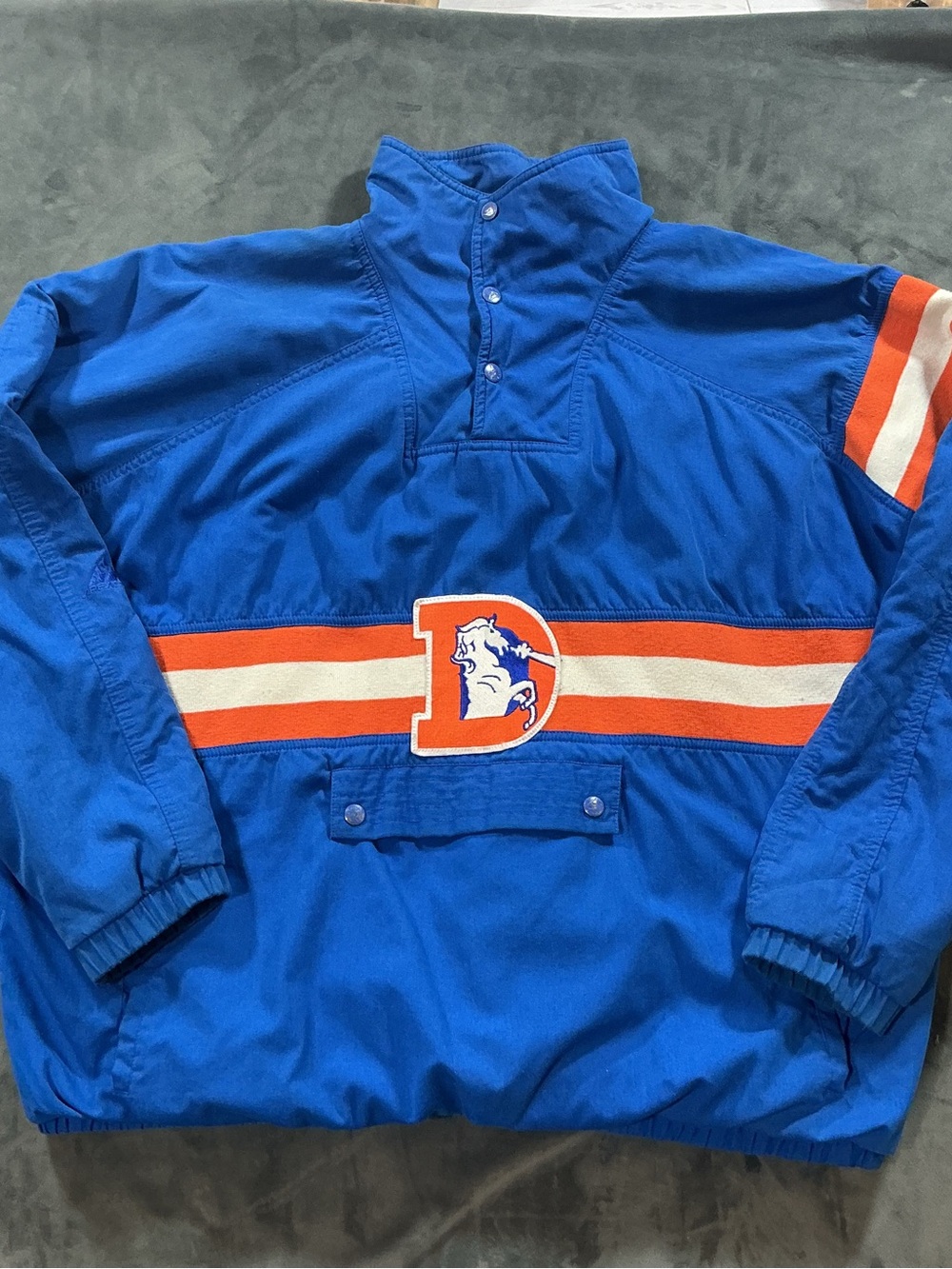 Vintage 90s Denver Broncos Apex One NFL Pro Line Pullover Jacket Old Logo